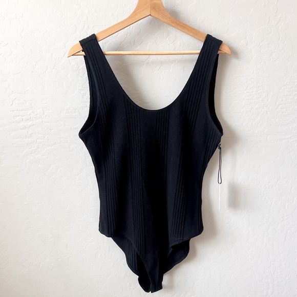 Urban Nation Tops - NWT Urban Nation Black Ribbed Bodysuit